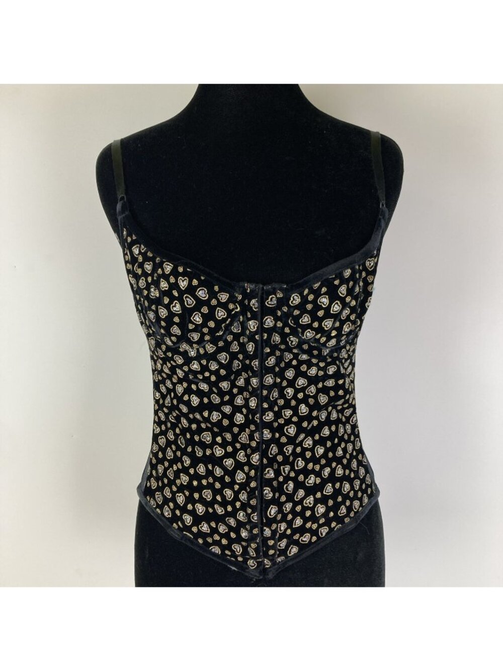 Vintage 90s Fredericks Of Hollywood Corset Style Black Velvet Bustier Size 32